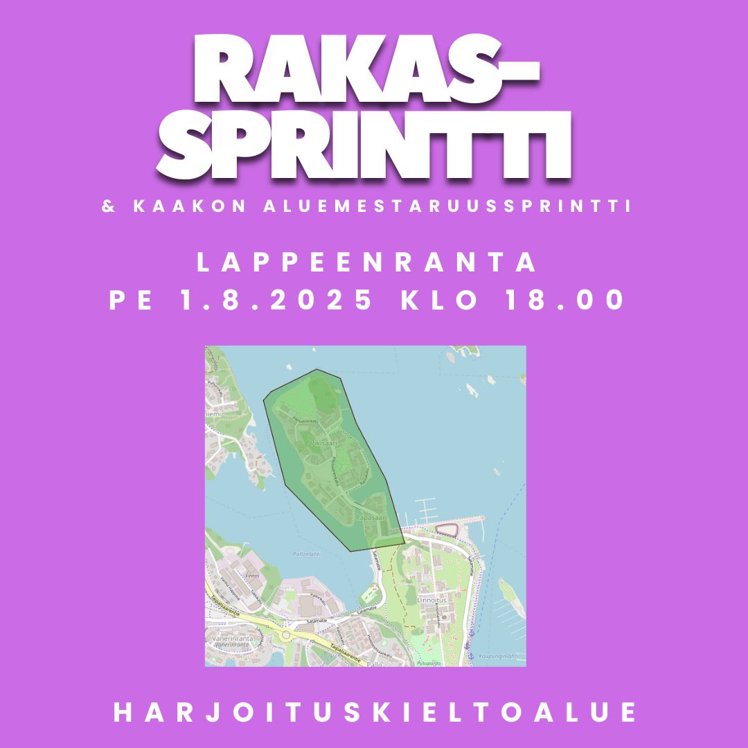 Rakas-sprintti 2025 harjoituskieltoalue